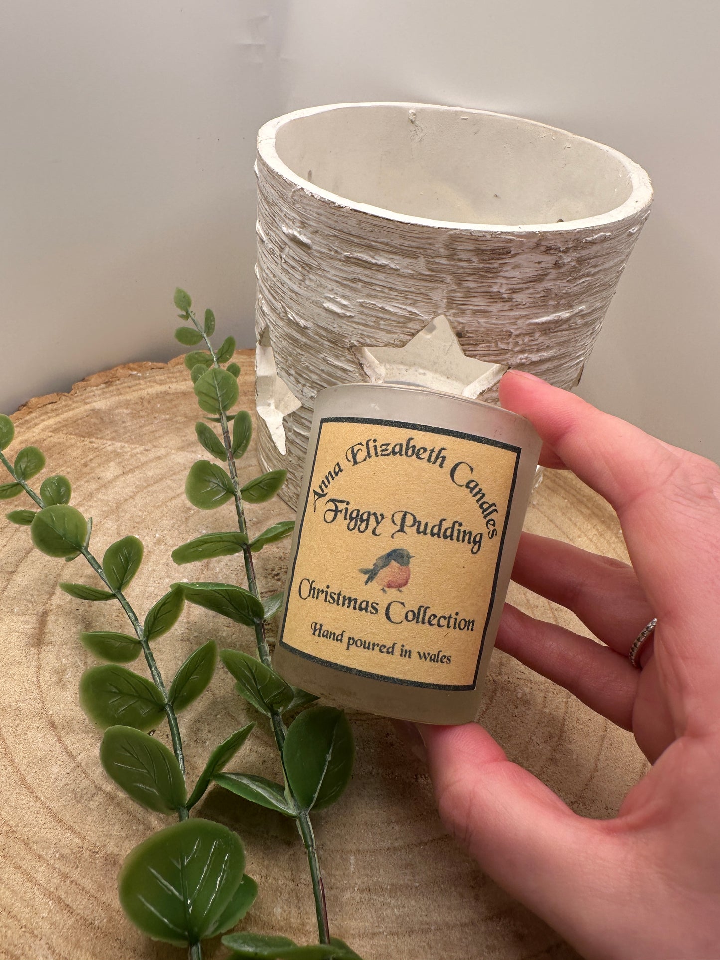 Mini Frosted Christmas Candle