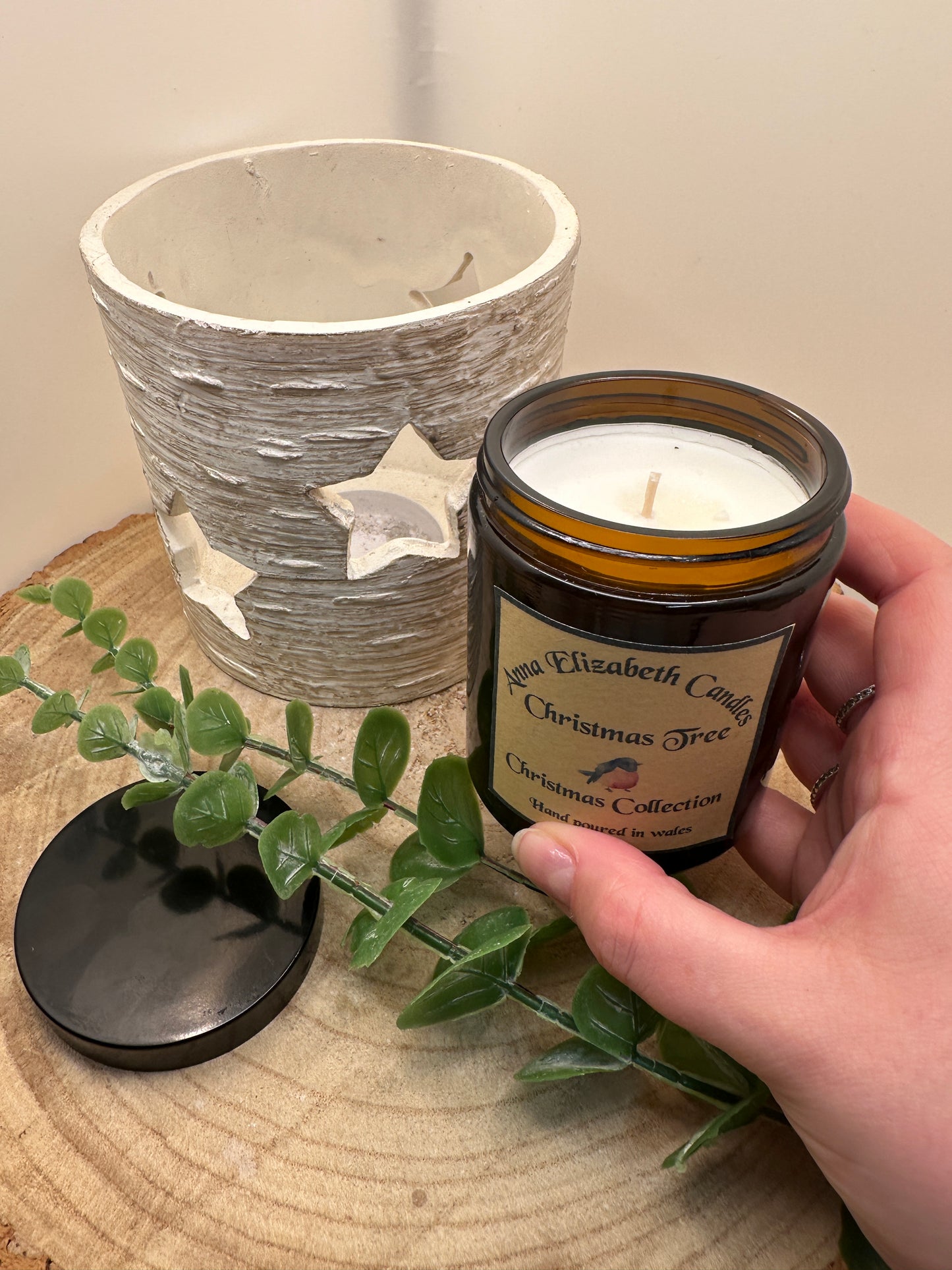 Medium Amber Christmas Candle