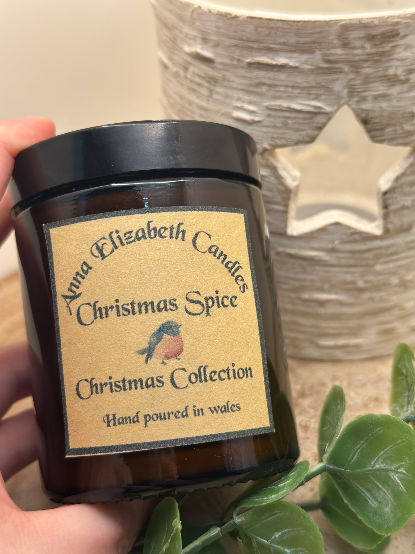 Medium Amber Christmas Candle