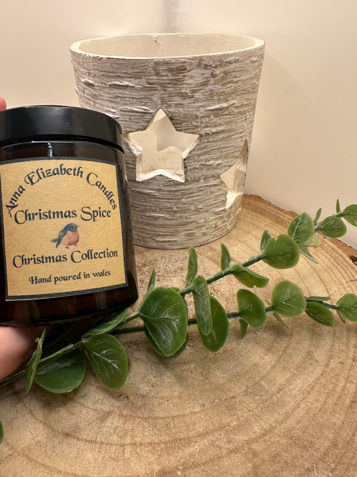 Medium Amber Christmas Candle