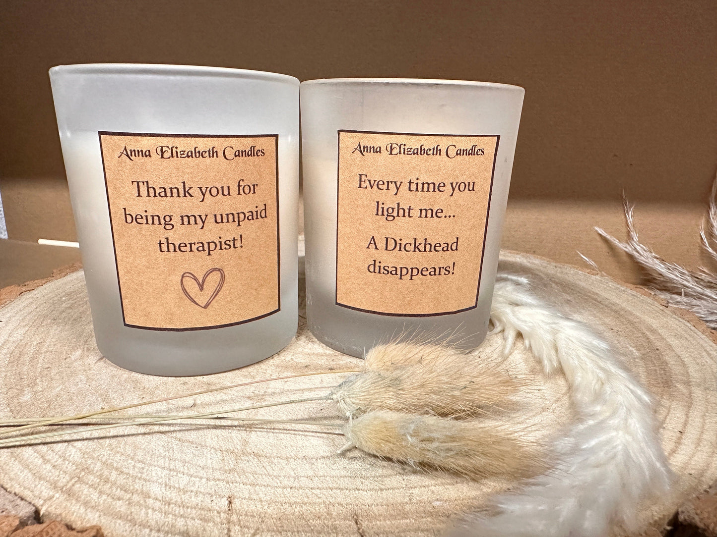 Mini Black Cotton Wick Personalised Soy Wax Scented Candles. Thank you, Funny, Friendship Messages.