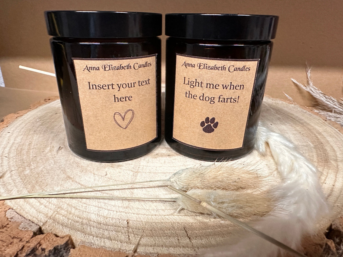 Mini Black Cotton Wick Personalised Soy Wax Scented Candles. Thank you, Funny, Friendship Messages.