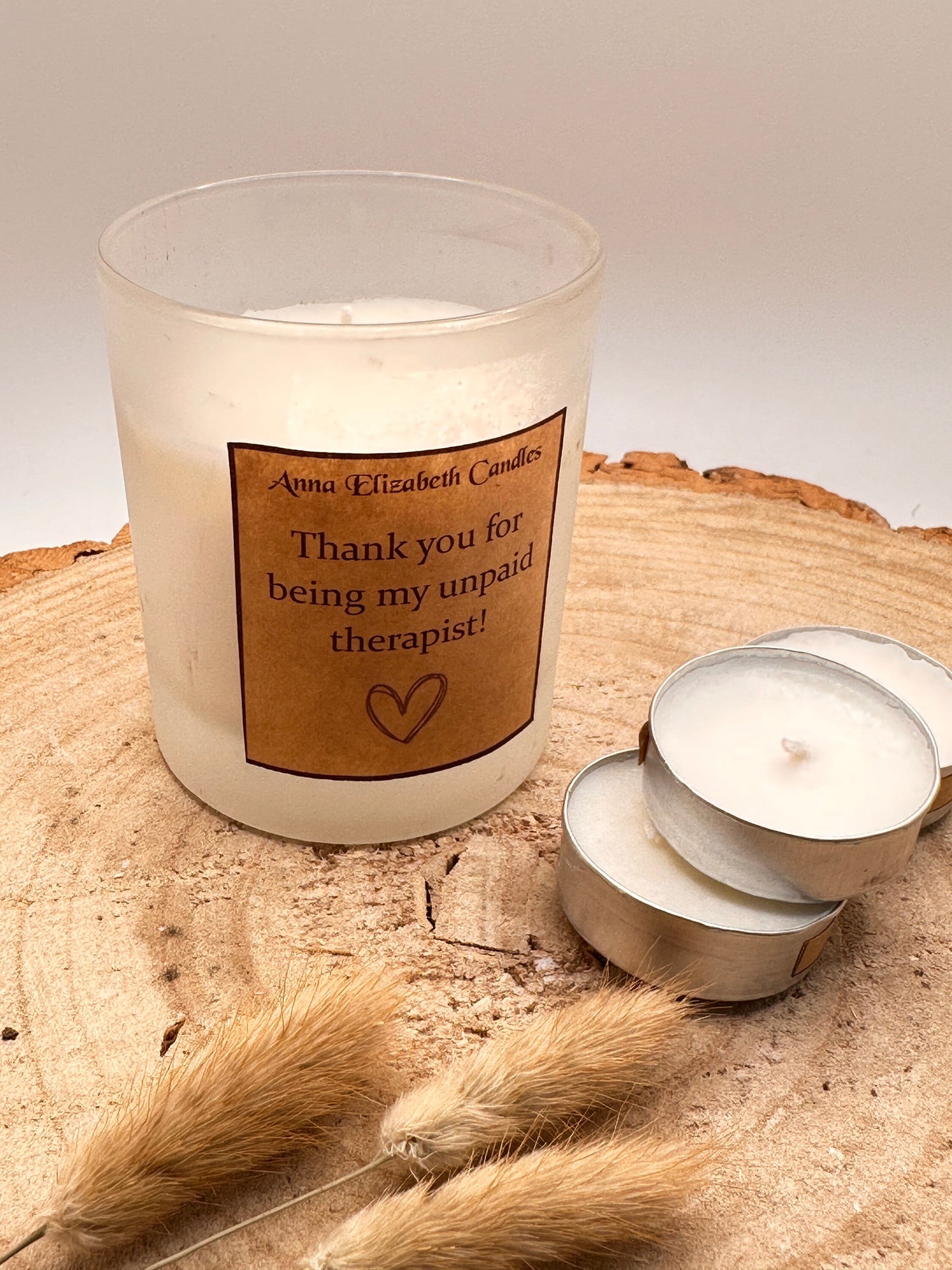 Thank you gift, Thank you Candle, 'Thank you for being my unpaid therapist' Candle, Scented Candle Gift, Soy Wax Candle, Handmade Candle,