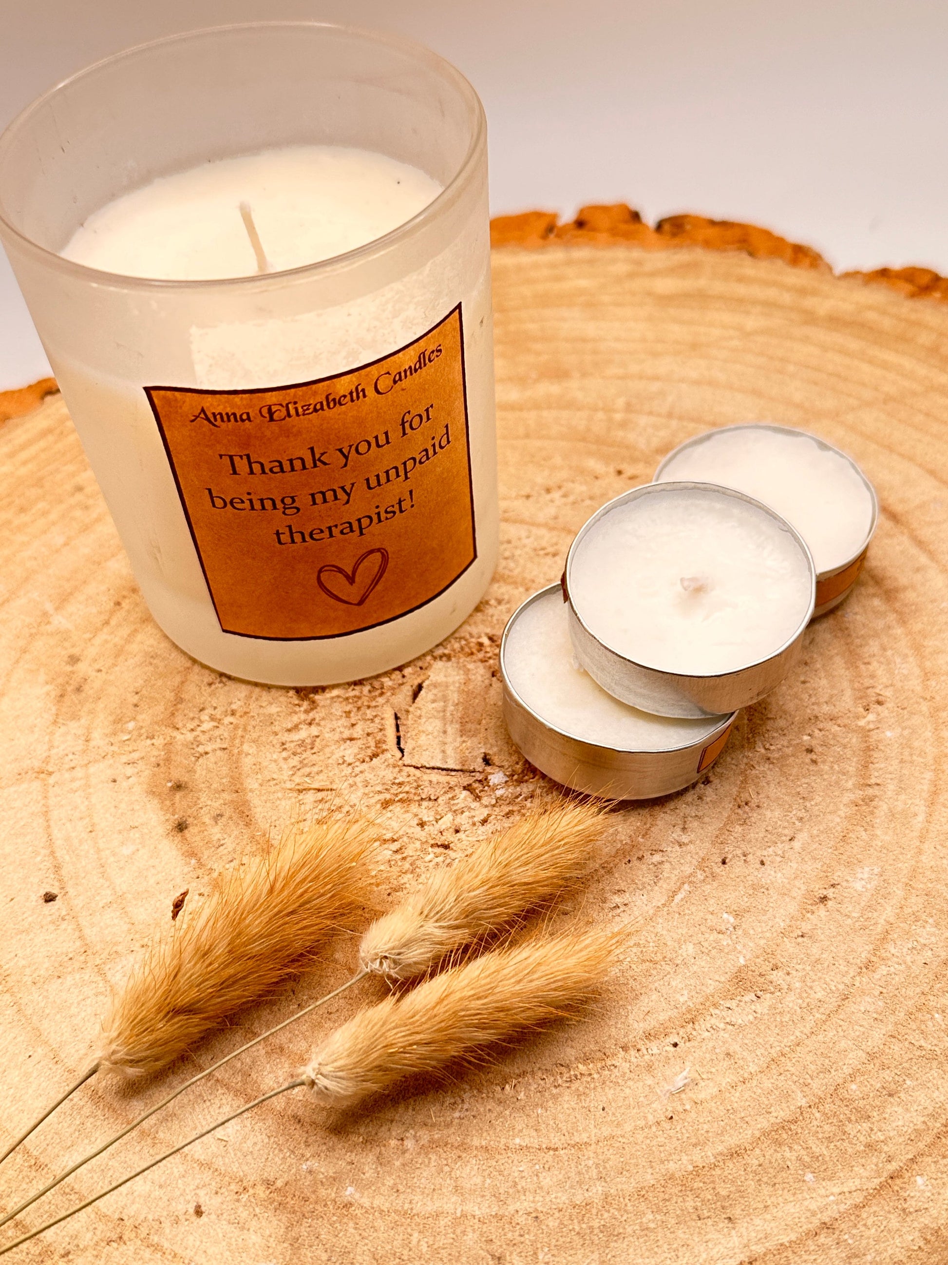 Thank you gift, Thank you Candle, 'Thank you for being my unpaid therapist' Candle, Scented Candle Gift, Soy Wax Candle, Handmade Candle,