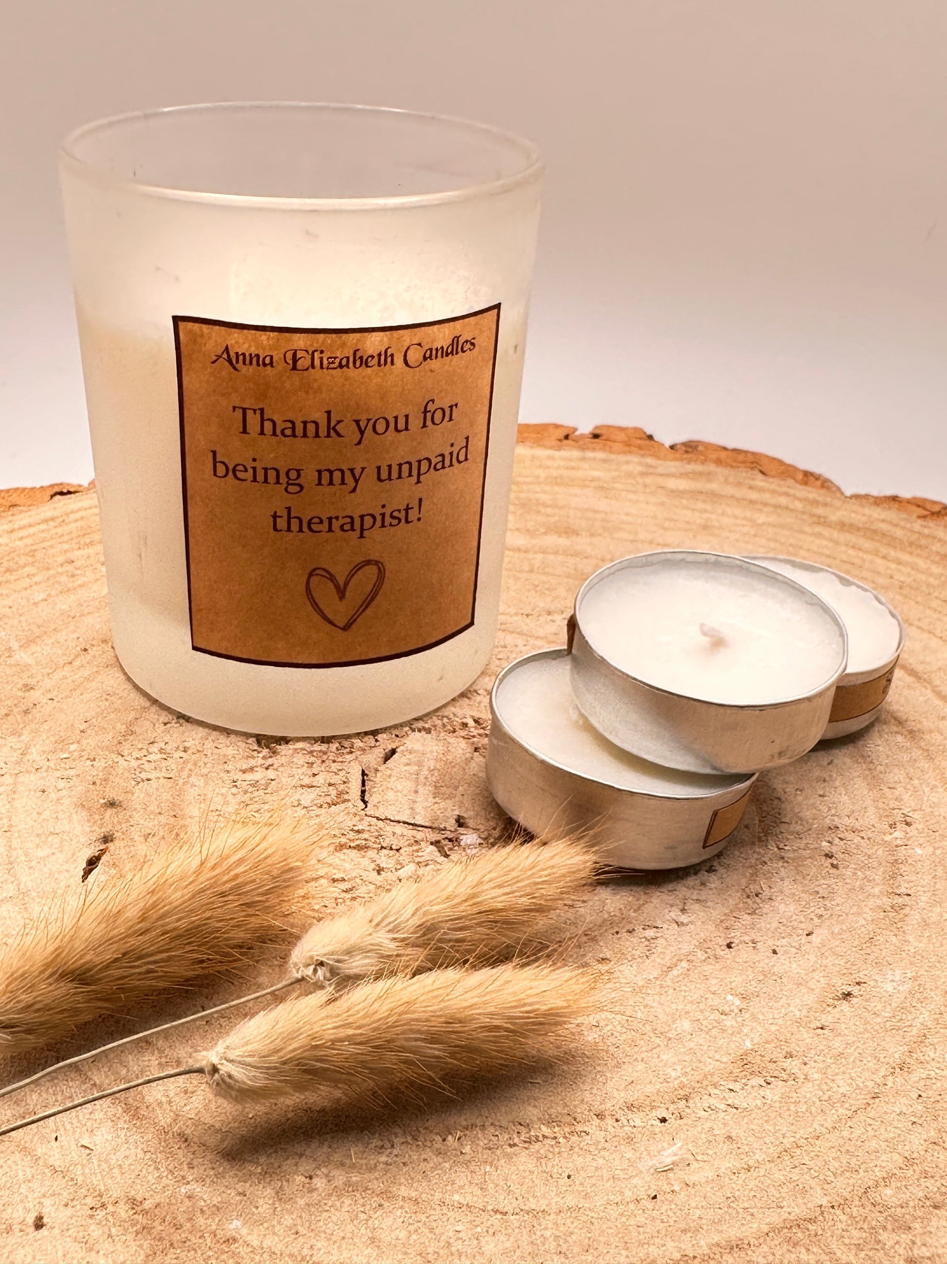 Thank you gift, Thank you Candle, 'Thank you for being my unpaid therapist' Candle, Scented Candle Gift, Soy Wax Candle, Handmade Candle,