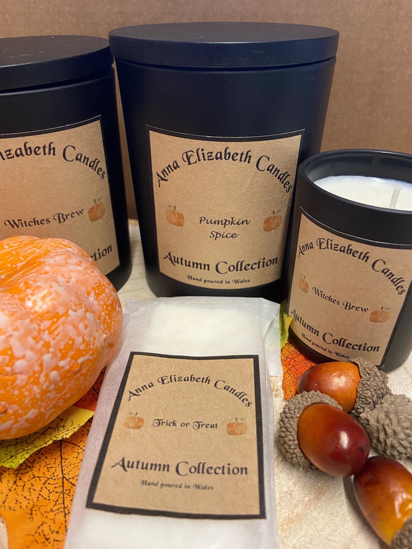 Autumn Candle Gift Box, Mini Candle Gift Box, Autumn Candles, Halloween Candles, Pumpkin Spice, Witches Brew, Trick or Treat, Autumn Walks,