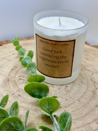 New Home Gift, 'Good Luck Convincing The Neighbours You're Normal', Funny Candle Gifts, Funny home decor, Gifts for friends, Scented Candle