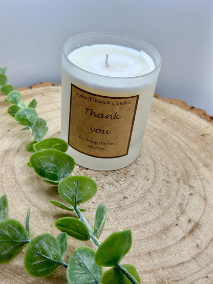 Teacher Gifts, 'Thank you for being the best teacher', Candle Gifts for Teachers, Scented Soy Wax Gifts, Candle Thank You Gift, Best Teacher