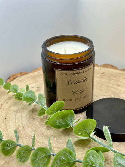 Thank You Gift, Thank You Candle, Add your own text, Personalised Candles,