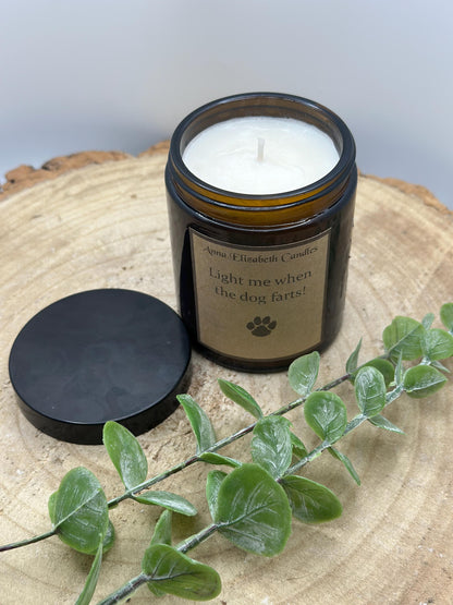 Funny Candle, 'Light me when the dog farts', Gift for animal lovers, Gift for pet owners, Scented Candle Gifts, Pet Candle, Candle Gift