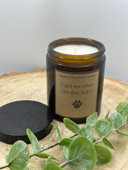 Funny Candle, 'Light me when the dog farts', Gift for animal lovers, Gift for pet owners, Scented Candle Gifts, Pet Candle, Candle Gift