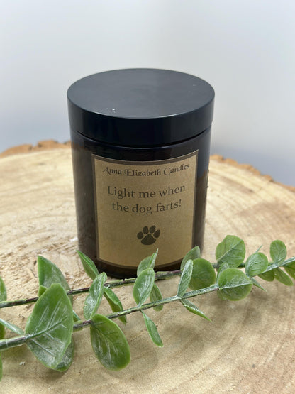Funny Candle, 'Light me when the dog farts', Gift for animal lovers, Gift for pet owners, Scented Candle Gifts, Pet Candle, Candle Gift
