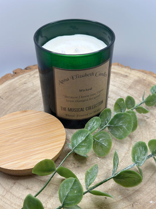 Wicked Musical Themed Candle, Scented Soy Wax Candle, Candles for Musical Lovers, Handmade in Wales, Gifts for Theatre Lovers