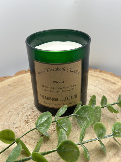 Wicked Candle, Musical Theatre Candle, Theatre Lover Gift, Broadway Candle, Inspired by Wicked, Magical Candle Gift, Witchy Candle
