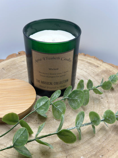 Wicked Musical Themed Candle, Scented Soy Wax Candle, Candles for Musical Lovers, Handmade in Wales, Gifts for Theatre Lovers