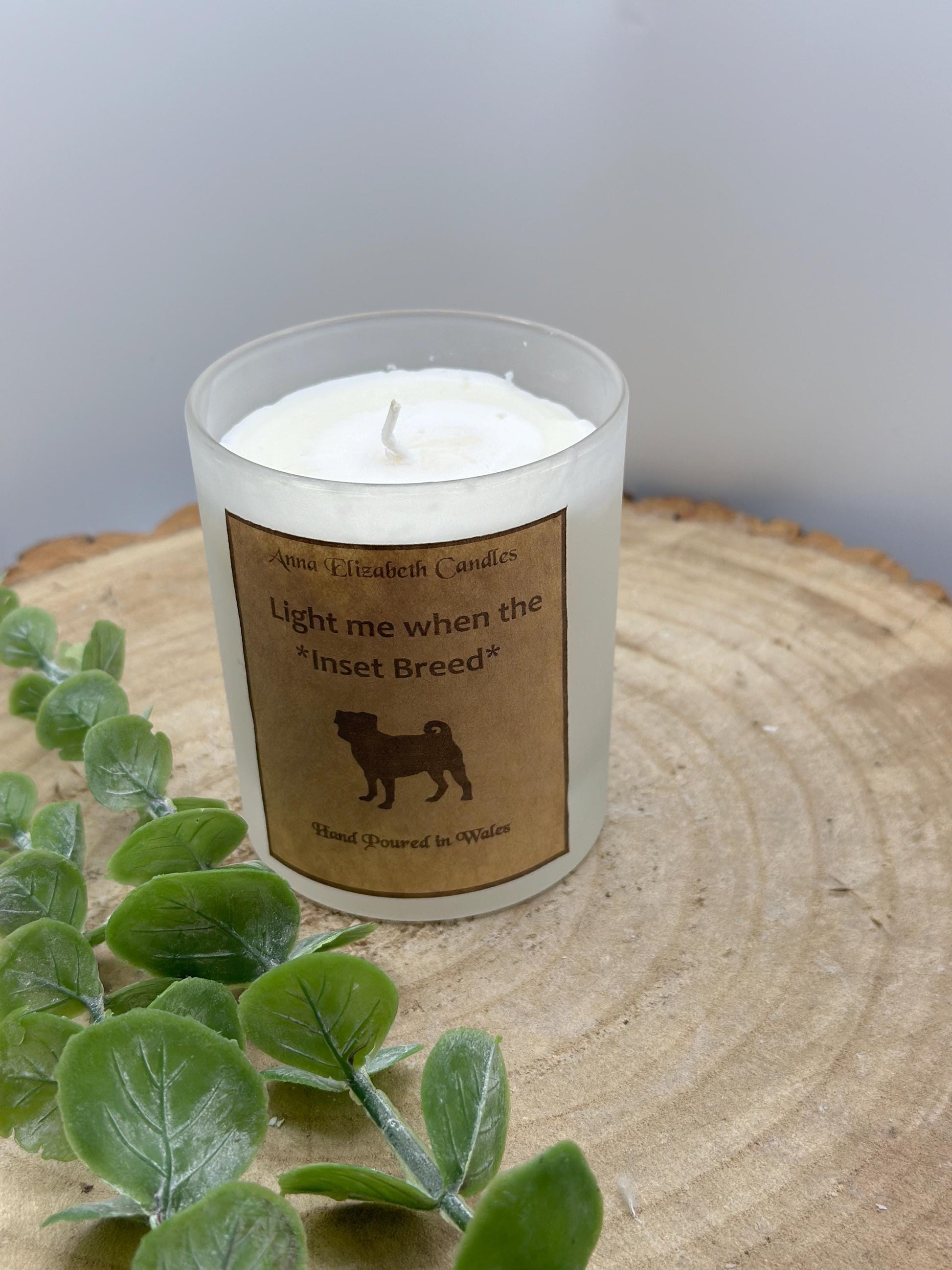 Light Me When The Dog Farts Candle, Personalised Dog Breed Candles, Medium Frosted Candles, Soy Wax Candle Gifts, Handmade in Wales,