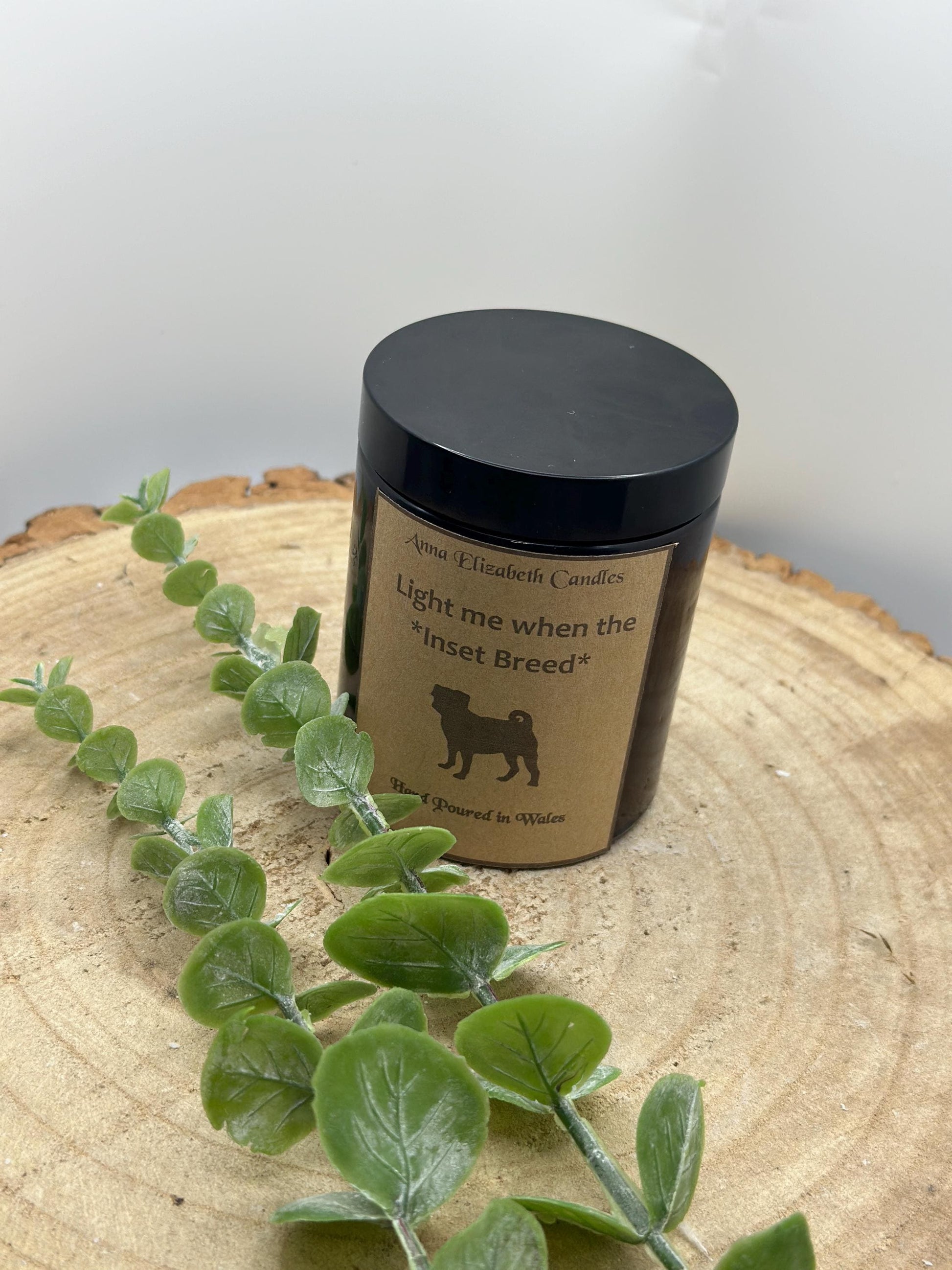 Light Me When The Dog Farts Candle, Personalised Dog Breed Candles, Amber Candles, Soy Wax Candle Gifts, Handmade in Wales,