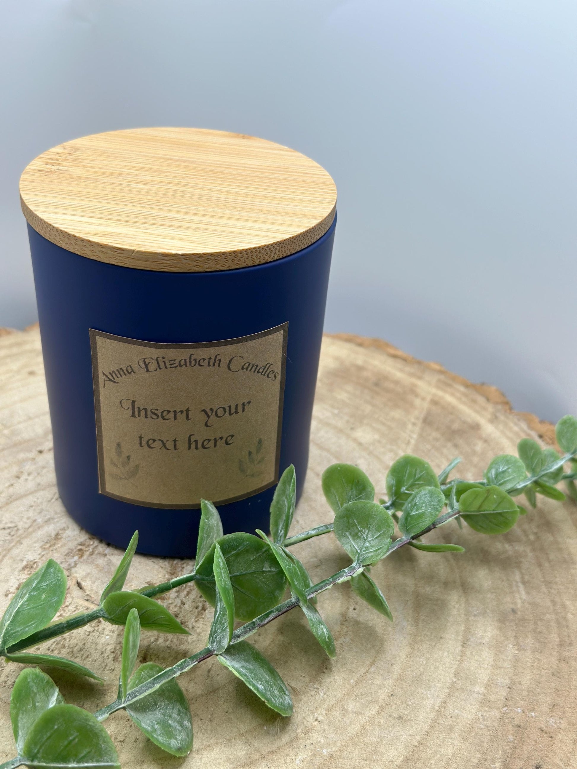 Blue Candle, Royal Blue Candle, Personalised Candle Gifts, Insert your own text, Soy Wax Candles, Scented Candles