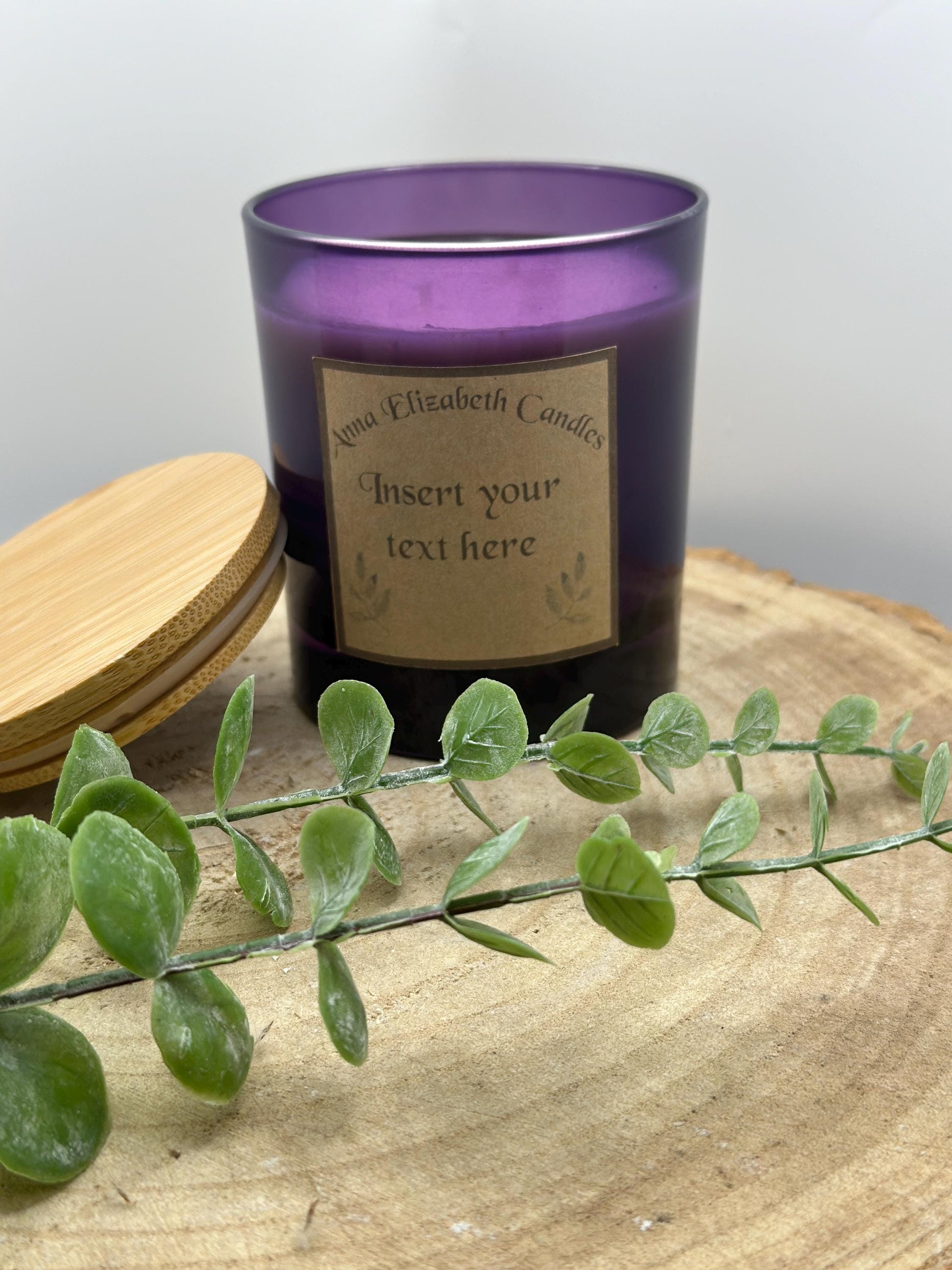 Purple Candle, Personalised Candle Gifts, Insert your own text, Soy Wax Candles, Scented Candles