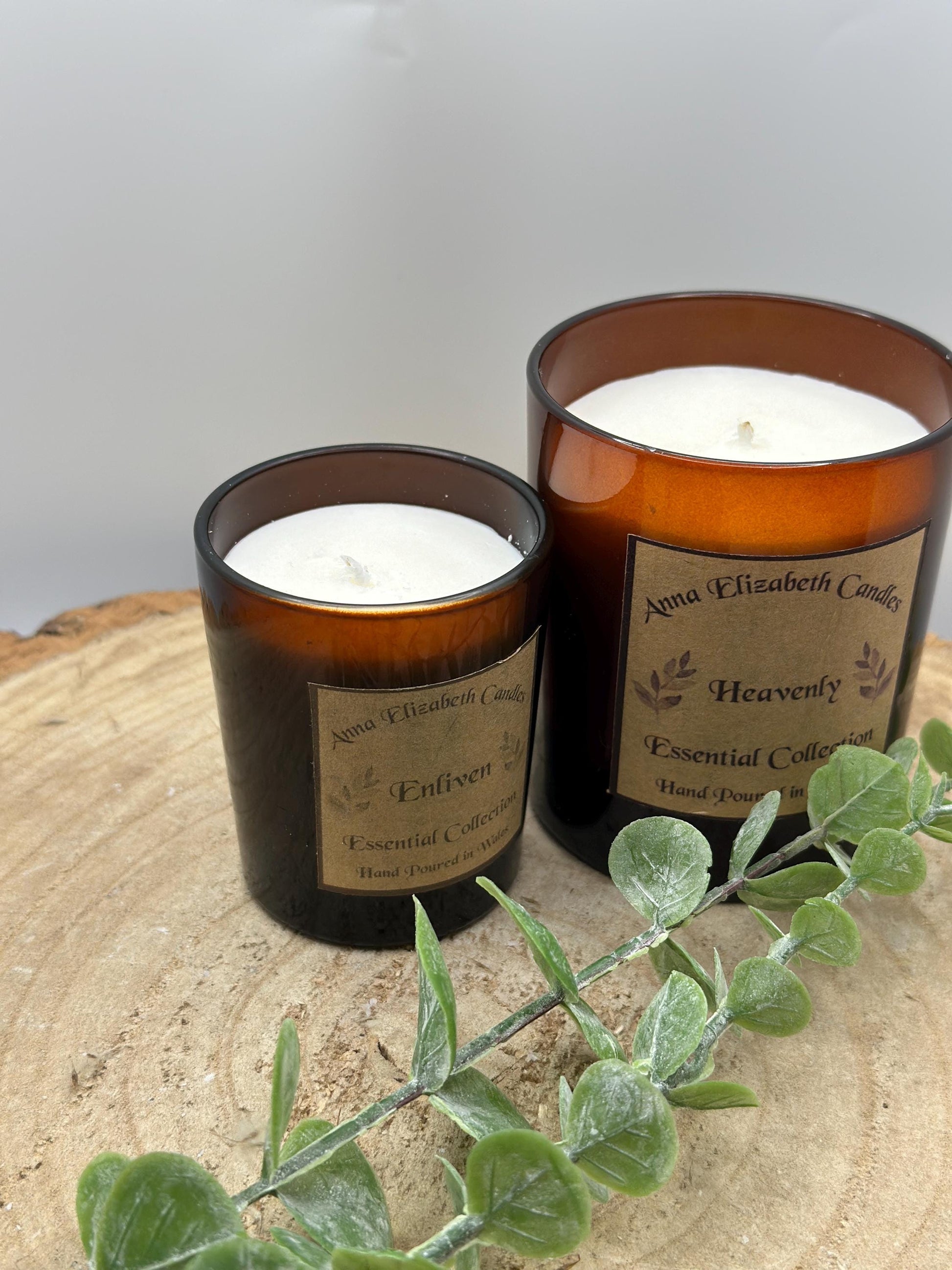 Aromatherapy Scented Mini Candles, Natural and Therapeutic, Soy Wax and Vegan Friendly Candles, Mini Amber Jars Essential Oils Collection