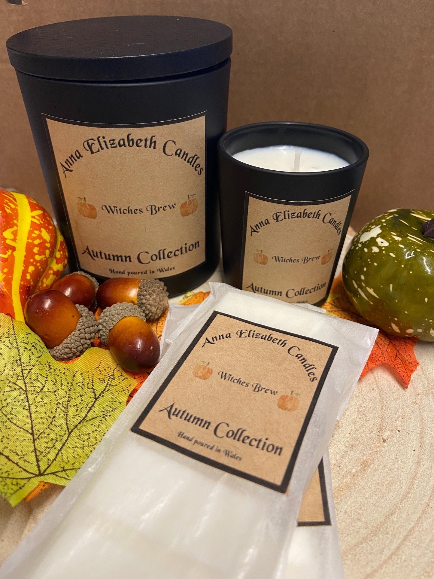 Autumn Candle Gift Box, Mini Candle Gift Box, Autumn Candles, Halloween Candles, Pumpkin Spice, Witches Brew, Trick or Treat, Autumn Walks,