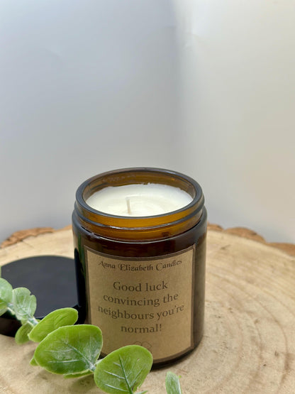 New Home Gift, 'Good Luck Convincing The Neighbours You're Normal', Funny Candle Gifts, Funny home decor, Gifts for friends, Scented Candle