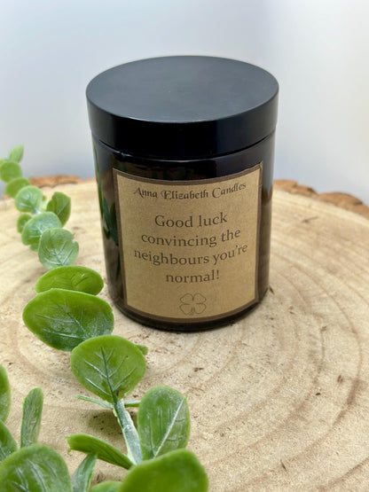 New Home Gift, 'Good Luck Convincing The Neighbours You're Normal', Funny Candle Gifts, Funny home decor, Gifts for friends, Scented Candle