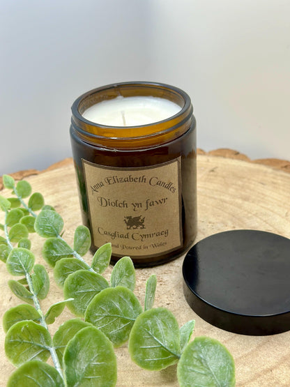 Welsh Candles, Diolch yn Fawr, Soy Wax Candles, Scented Candle Gifts, Gifts for Her, Thank you Candles, Gifts for him, Handmade in Wales