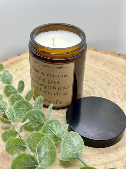 Friendship Candle, 'Chance made us colleagues...' Candles for colleagues, Candle Gifts, Scented Candle Gift, Soy Wax Candle,