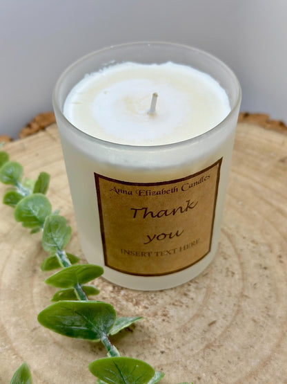 Thank You Gift, Thank You Candle, Add your own text, Personalised Candles,