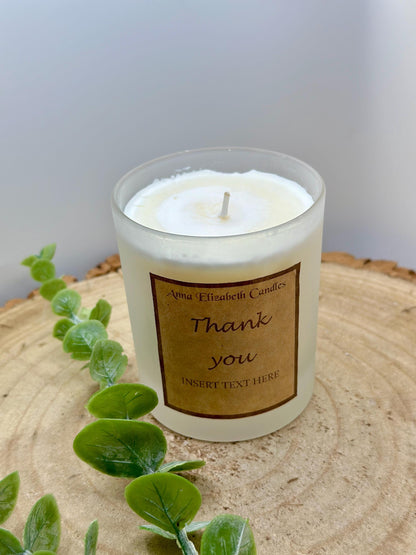 Thank You Gift, Thank You Candle, Add your own text, Personalised Candles,