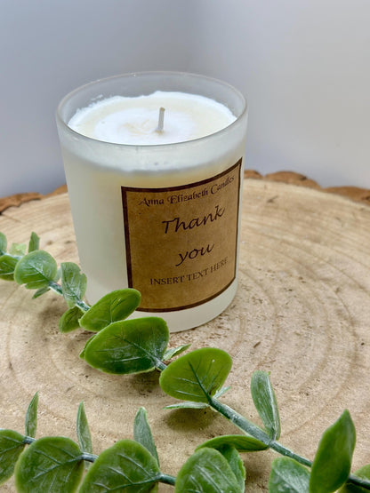 Thank You Gift, Thank You Candle, Add your own text, Personalised Candles,