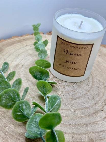 Thank You Gift, Thank You Candle, Add your own text, Personalised Candles,