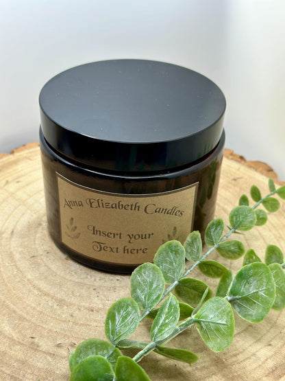 Large Personalised Candle, Personalised Candle Gifts, Insert your own text, Soy Wax Candles, Scented Candles