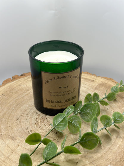 Wicked Musical Themed Candle, Scented Soy Wax Candle, Candles for Musical Lovers, Handmade in Wales, Gifts for Theatre Lovers