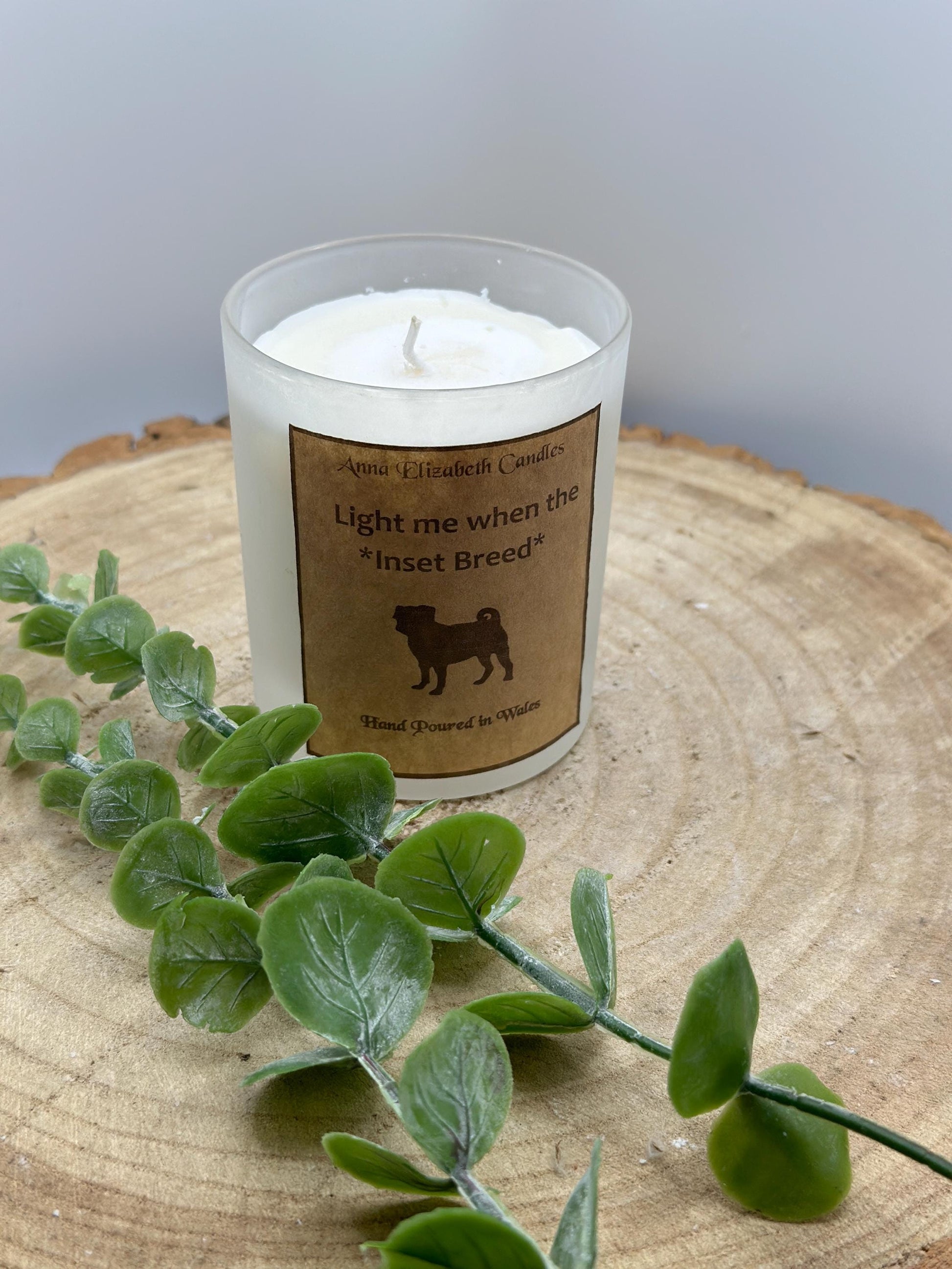 Light Me When The Dog Farts Candle, Personalised Dog Breed Candles, Medium Frosted Candles, Soy Wax Candle Gifts, Handmade in Wales,