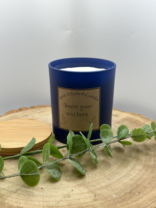 Blue Candle, Royal Blue Candle, Personalised Candle Gifts, Insert your own text, Soy Wax Candles, Scented Candles