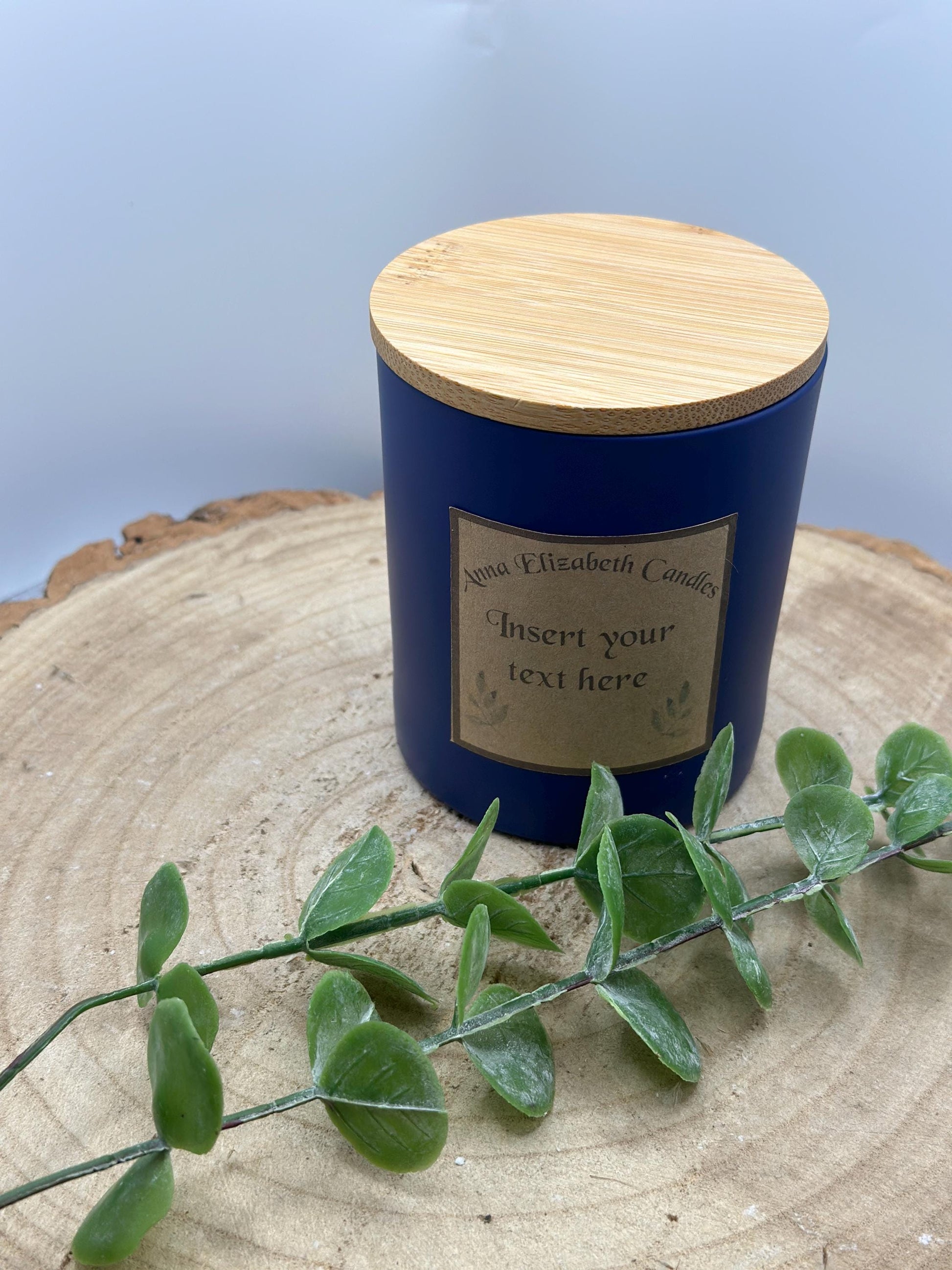 Blue Candle, Royal Blue Candle, Personalised Candle Gifts, Insert your own text, Soy Wax Candles, Scented Candles