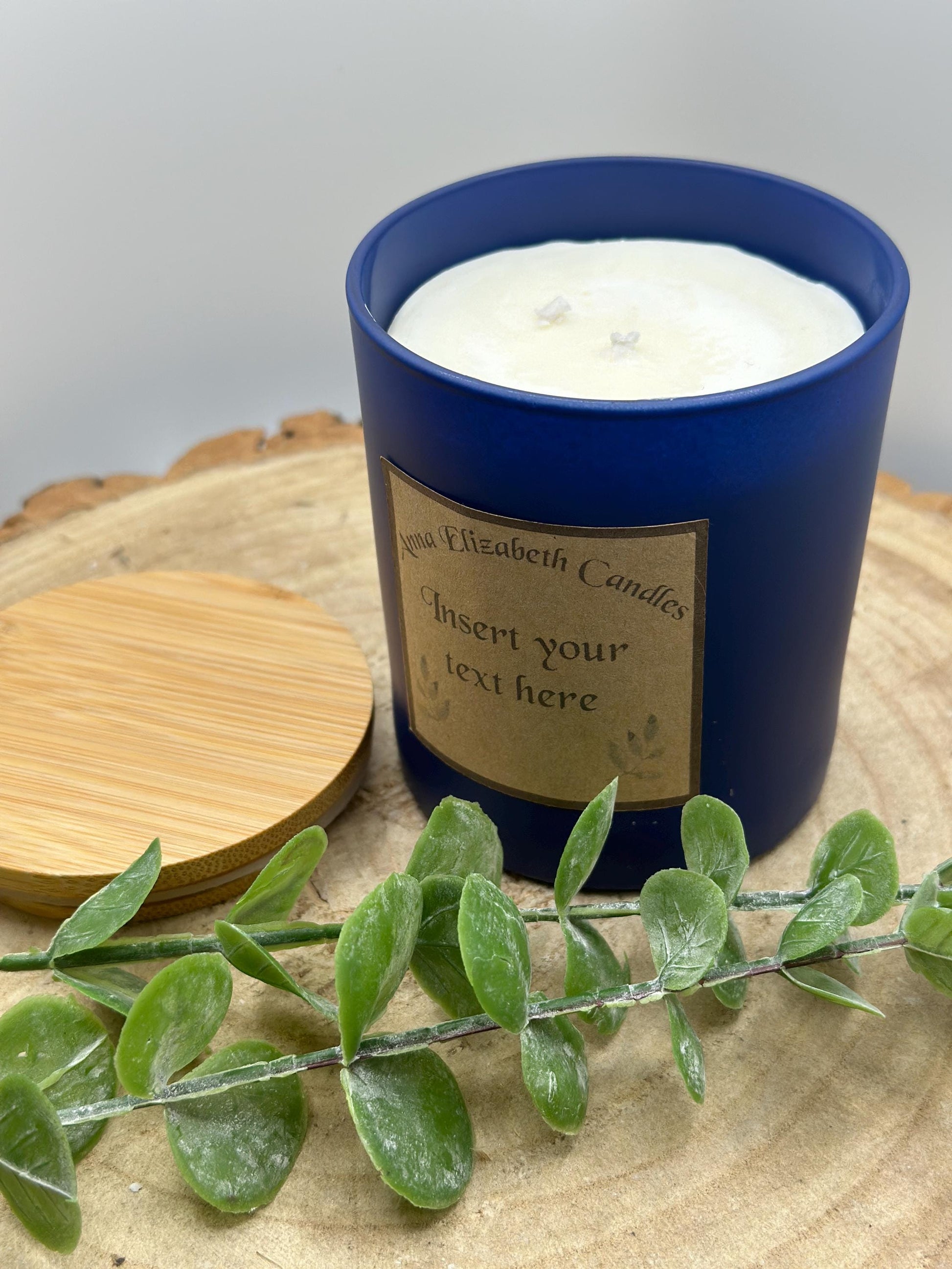 Blue Candle, Royal Blue Candle, Personalised Candle Gifts, Insert your own text, Soy Wax Candles, Scented Candles