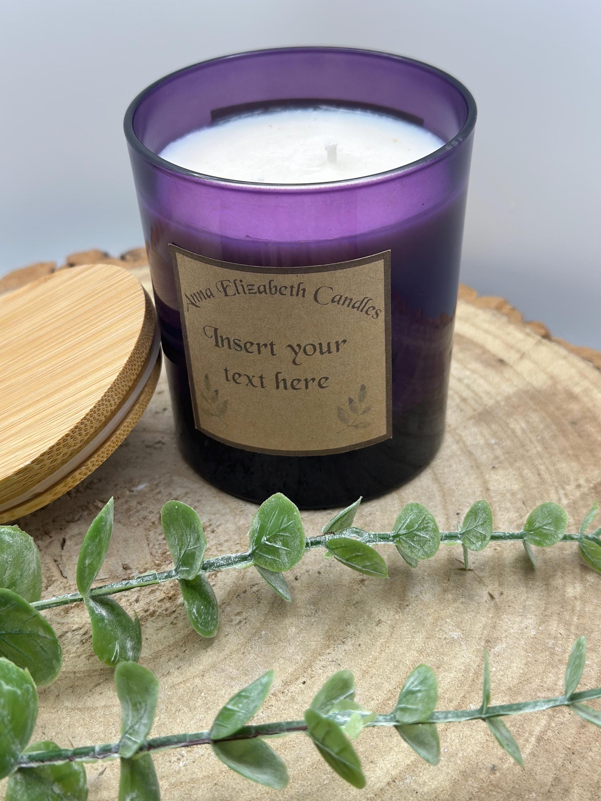 Purple Candle, Personalised Candle Gifts, Insert your own text, Soy Wax Candles, Scented Candles