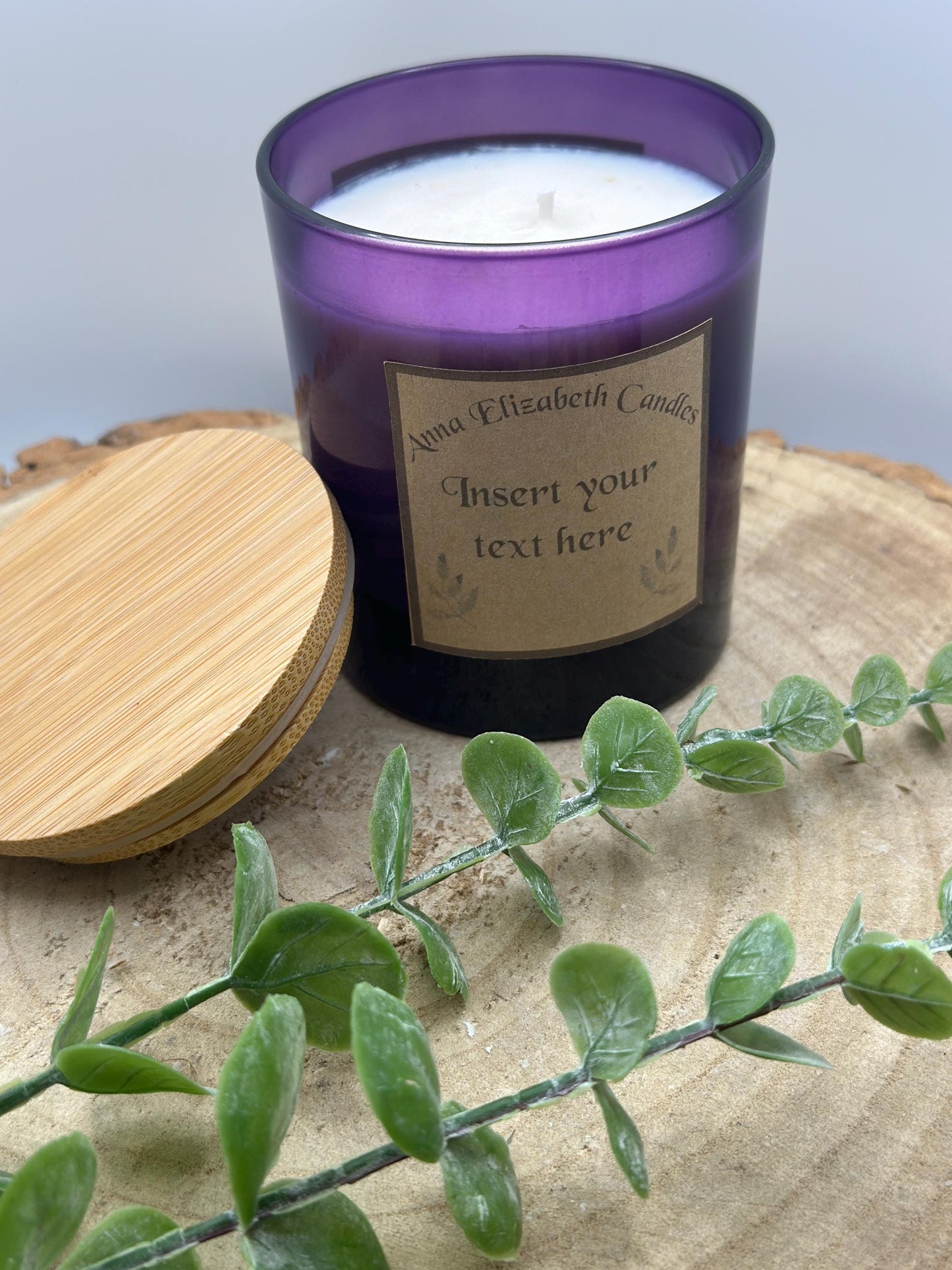 Purple Candle, Personalised Candle Gifts, Insert your own text, Soy Wax Candles, Scented Candles