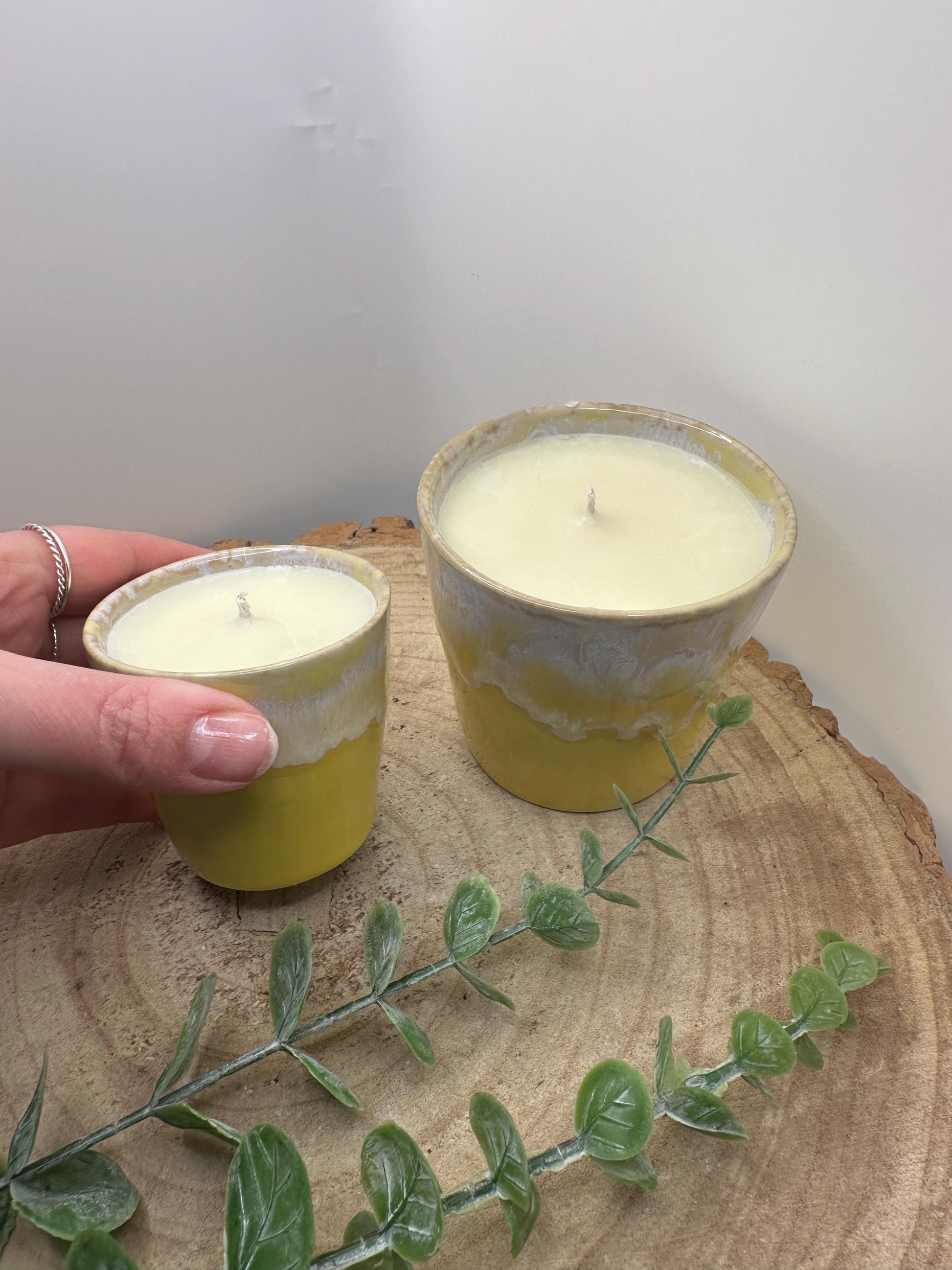 A Little Pot of Energy, Mini Wellness Candle, Handmade with Olive Wax & Essential Oils, Uplifting and Energising Candle