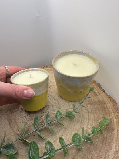 A Little Pot of Energy, Mini Wellness Candle, Handmade with Olive Wax & Essential Oils, Uplifting and Energising Candle