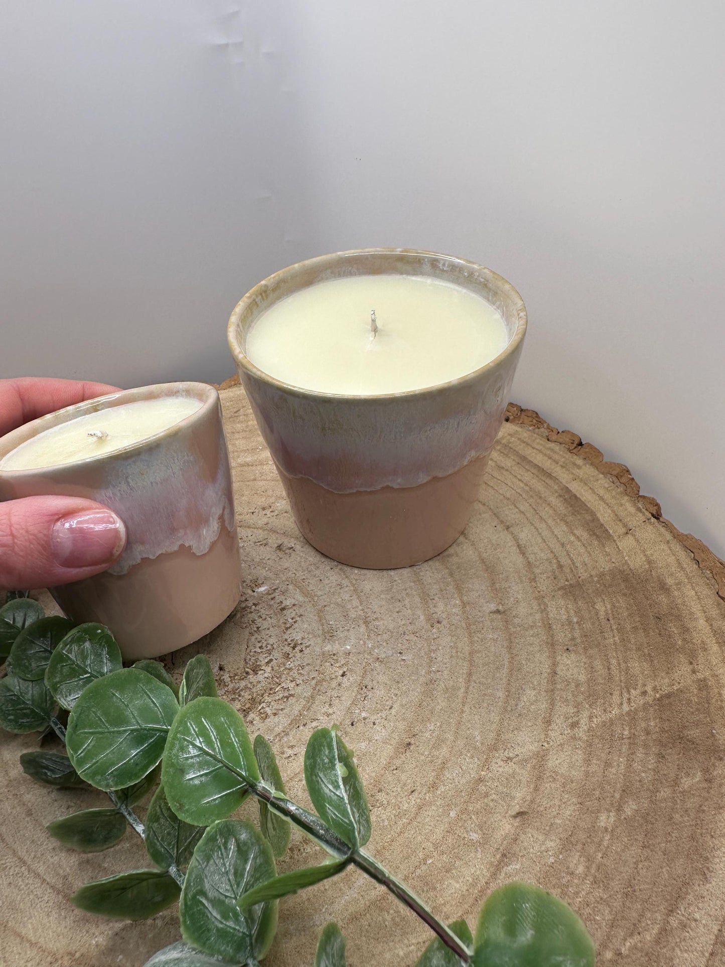A Little Pot of Positivity, Mini Essential Oil Candle, Olive Wax Candle, Mood Lifting Scented Candle, Pink Wellness Candle