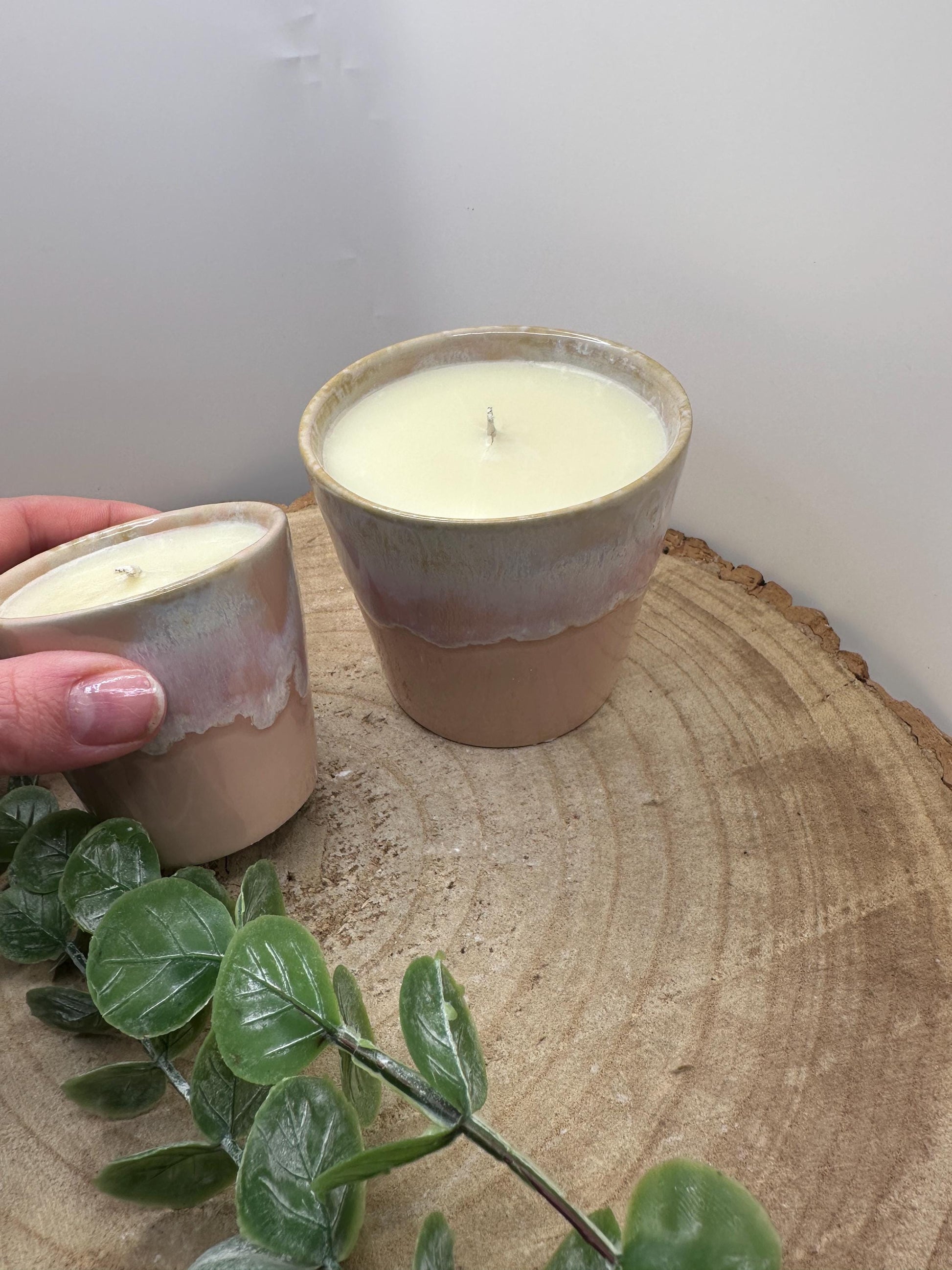 A Little Pot of Positivity, Mini Essential Oil Candle, Olive Wax Candle, Mood Lifting Scented Candle, Pink Wellness Candle