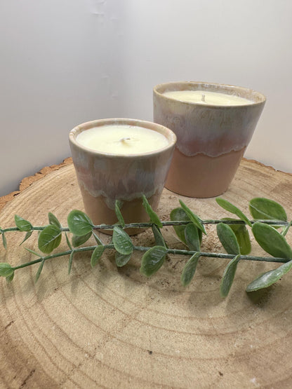 A Little Pot of Positivity, Mini Essential Oil Candle, Olive Wax Candle, Mood Lifting Scented Candle, Pink Wellness Candle