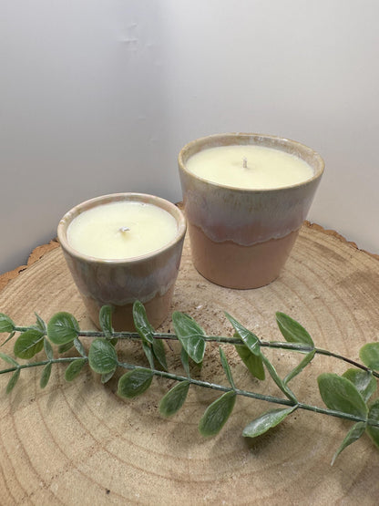 A Little Pot of Positivity - Candle Gift Set, Essential Oil Candles in Espresso and Coffee Cups, Mood Lifting and Refillable Candles