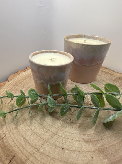 A Little Pot of Positivity - Candle Gift Set, Essential Oil Candles in Espresso and Coffee Cups, Mood Lifting and Refillable Candles