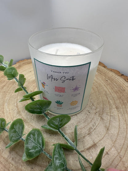 Big Heart Little Minds Candle, Personalised Gift For Teacher or Teaching Assistant, Natural Wax Candle, Gift Wrapped