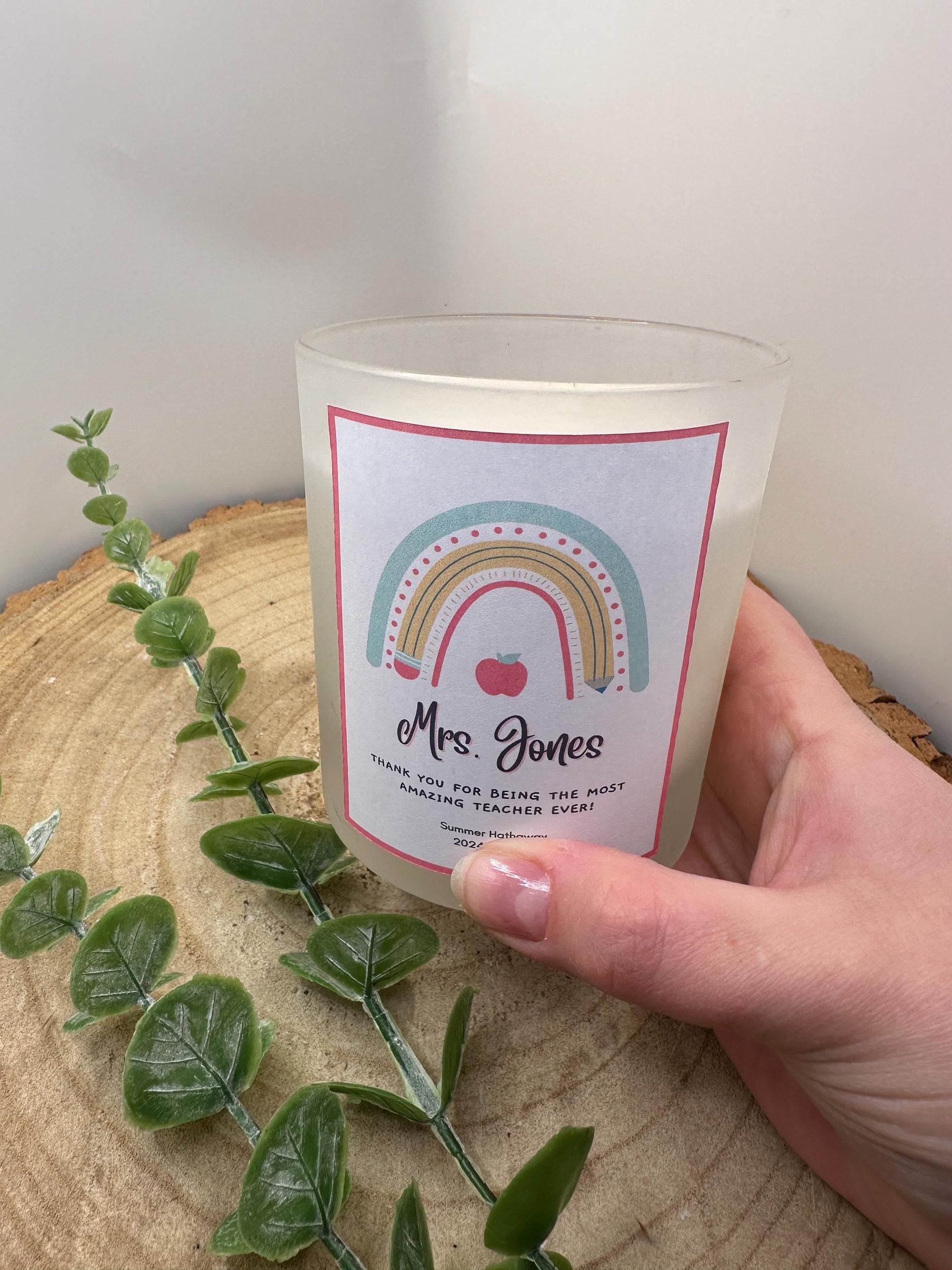 Personalized Teacher Candle: End of Term Thank You Gift
